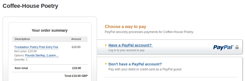 PayPal screen